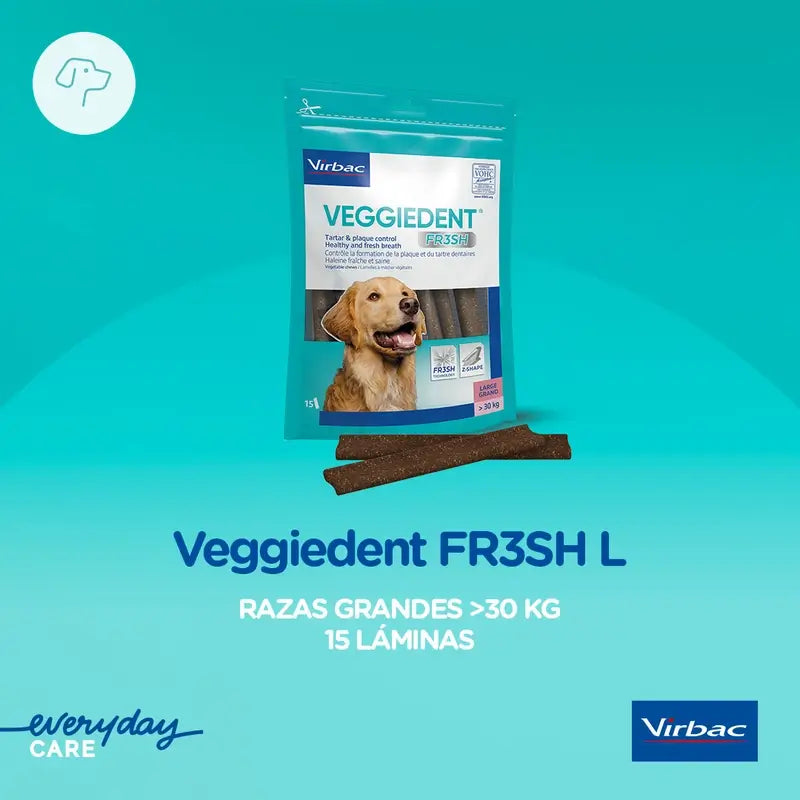 Virbac Veggiedent Fr3sh L, Snack dentale per cani di taglia grande
