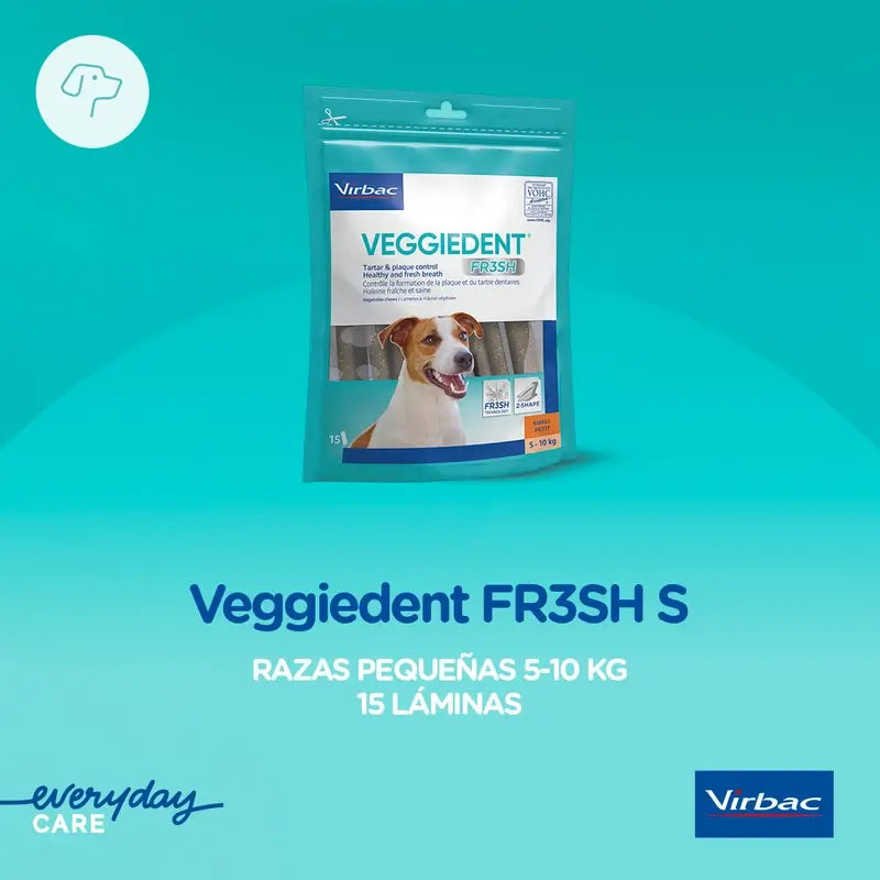 Virbac Veggiedent Fr3sh S, Snack dentale per cani di piccola taglia