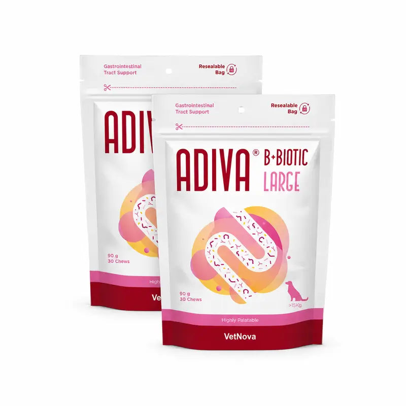 Vetnova Adiva B+Biotic Large, confezione da 2 x 30 compresse masticabili