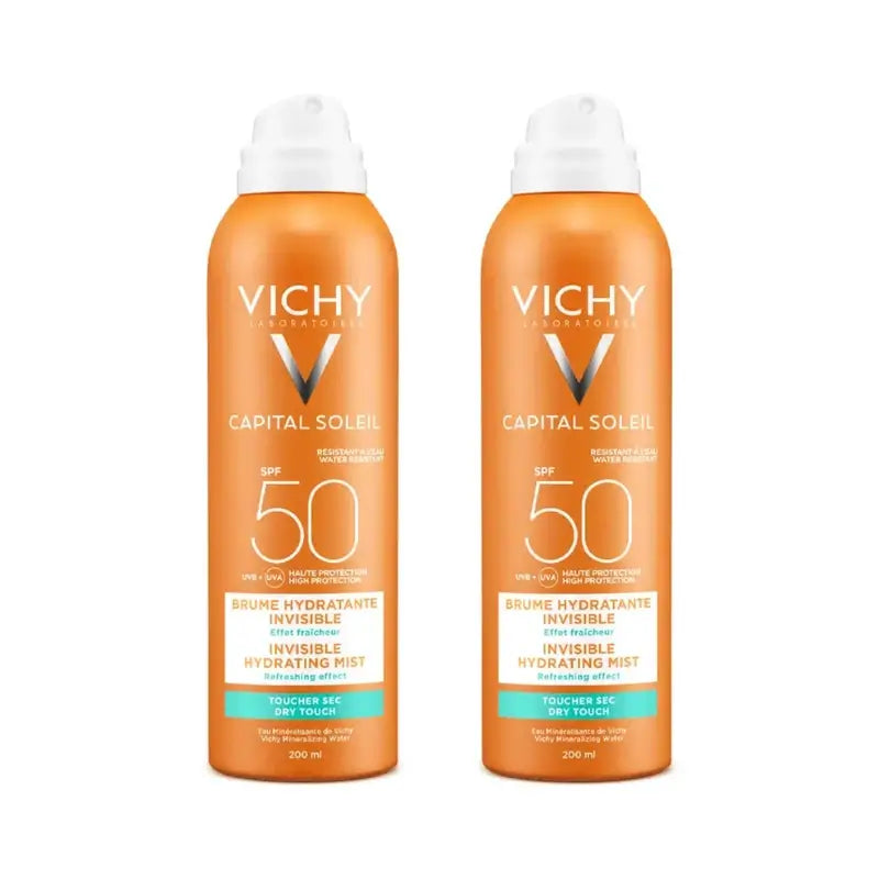 Vichy Capital Soleil Nebbia Idratante Invisibile Spf 50, 2X200 Ml