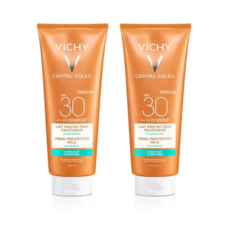 Vichy Capital Soleil Latte Idratante Protettivo Famiglia Spf 30, 2X300 Ml