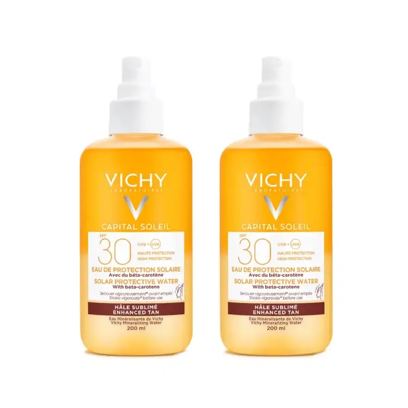 Vichy Capital Soleil Spf30 Crema solare protettiva illuminante, 2X200 Ml