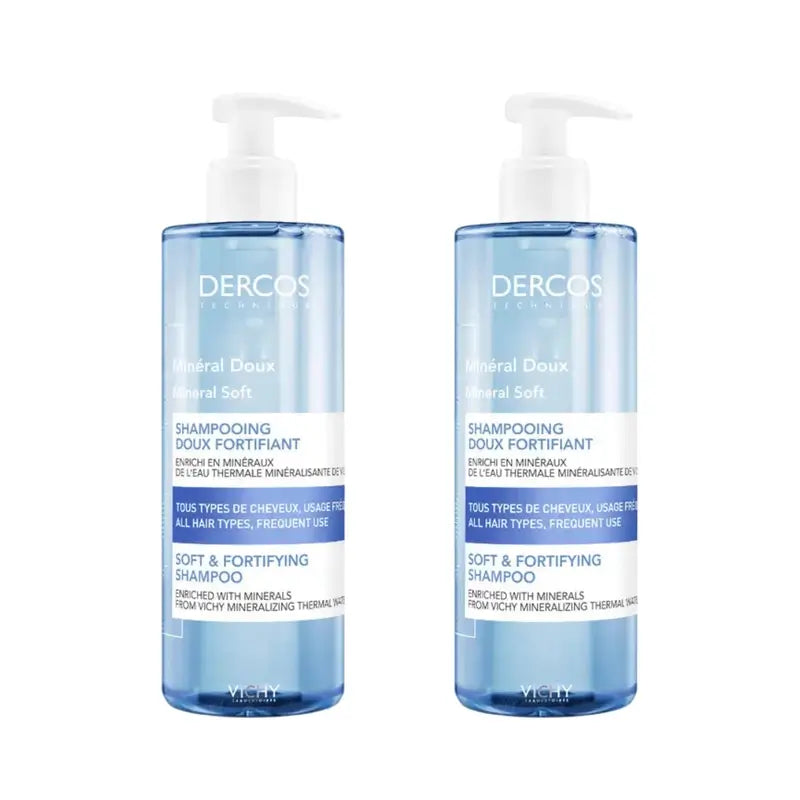 Vichy Dercos Technique Shampoo minerale uso frequente, 2X400ml