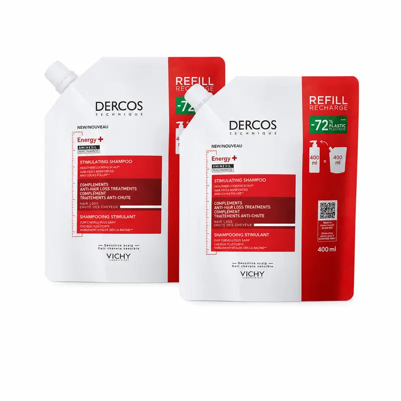 Confezione Vichy Dercos Shampoo Ecorefill Energy+, 400 ml, x2
