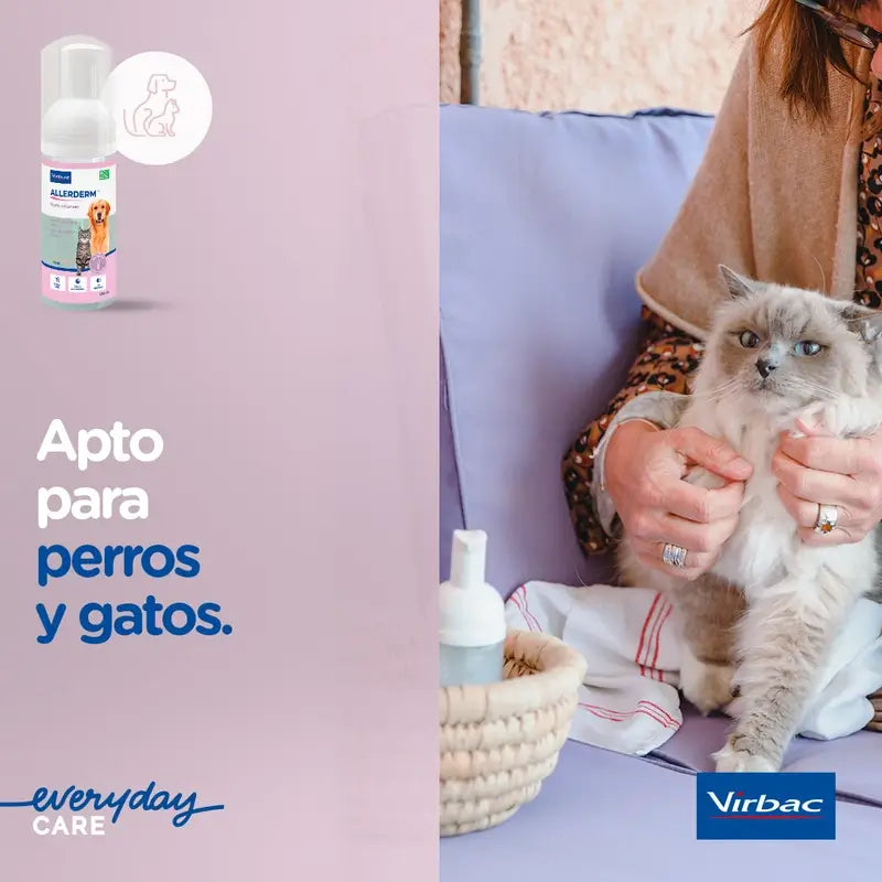 Virbac Allerderm Schiuma detergente senza risciacquo, 100 ml