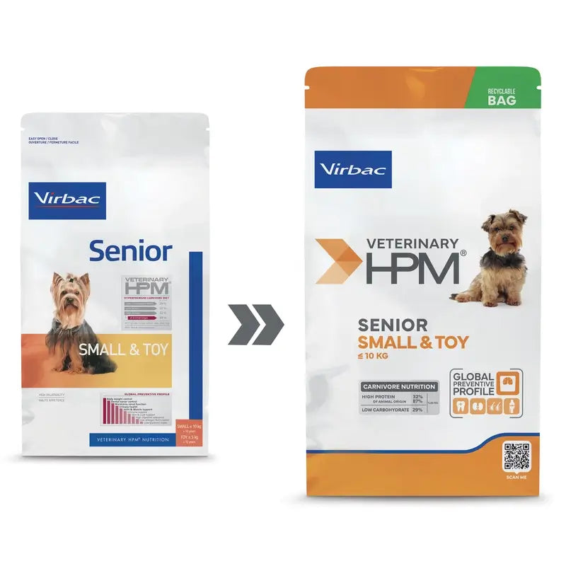 Virbac Hpm Senior Dog Small & Toy 1,5 kg, alimento per cani