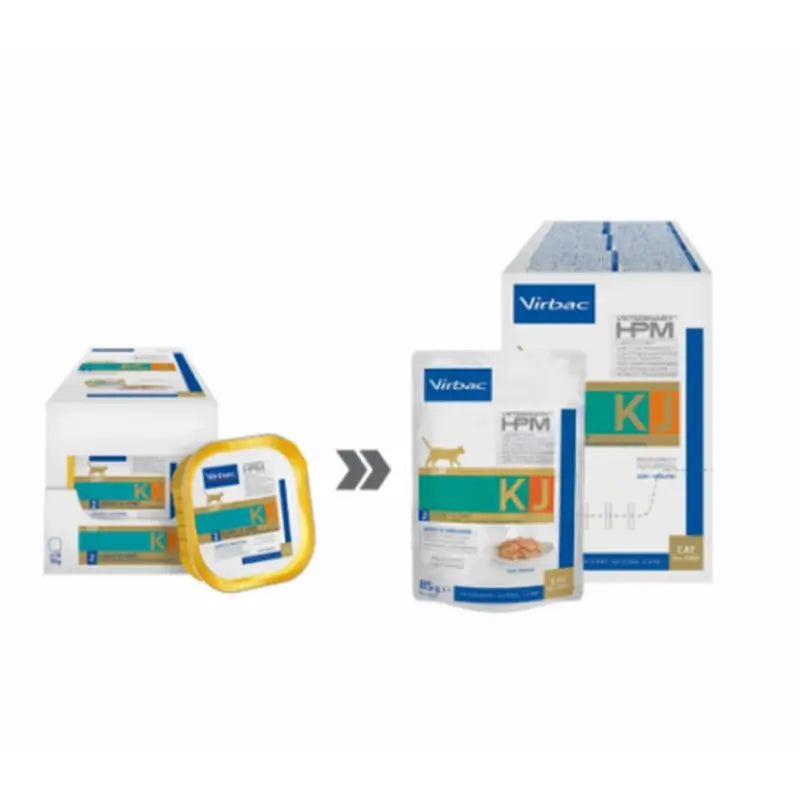 Virbac KJ2 Feline Kidney & Joint Cibo umido per gatti, 12x85g