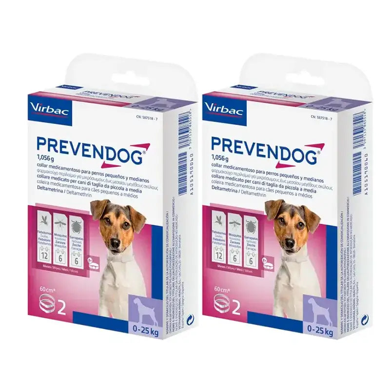 Virbac Prevendog Collare antiparassitario, Confezione 2 x 60 cm 2 unità