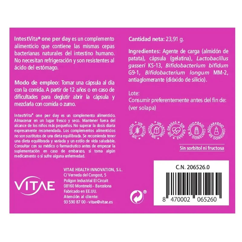 VITAE IntestVita Uno al giorno, 30 capsule