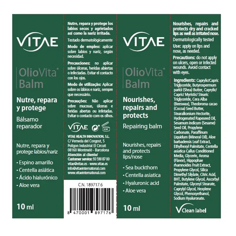 VITAE Oliovita Balsamo, 10ml