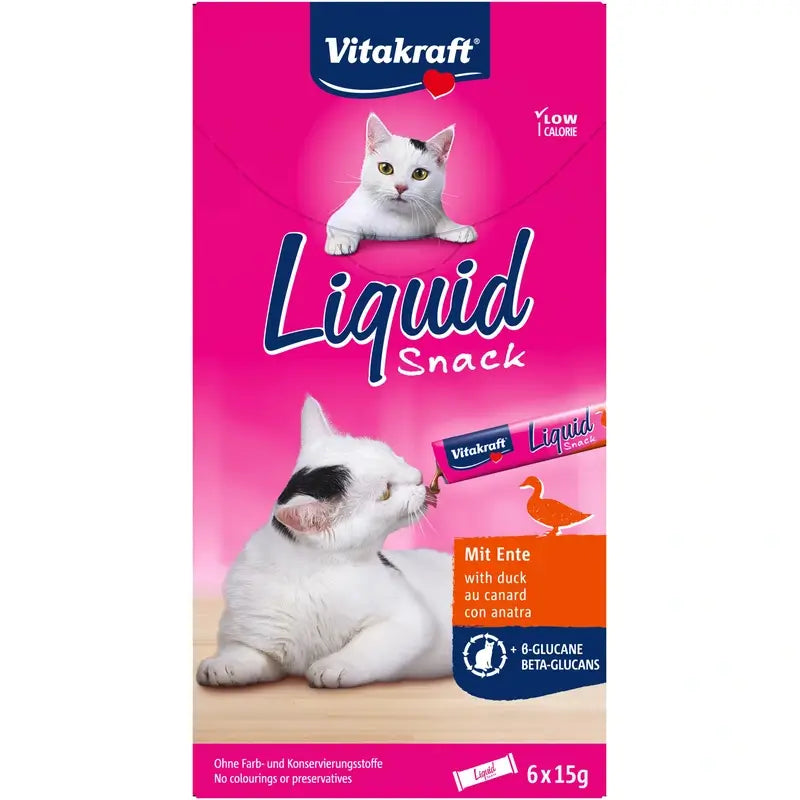 Vitakraft Cat Liquid Snack Anatra con betaglucano 11x6 unità