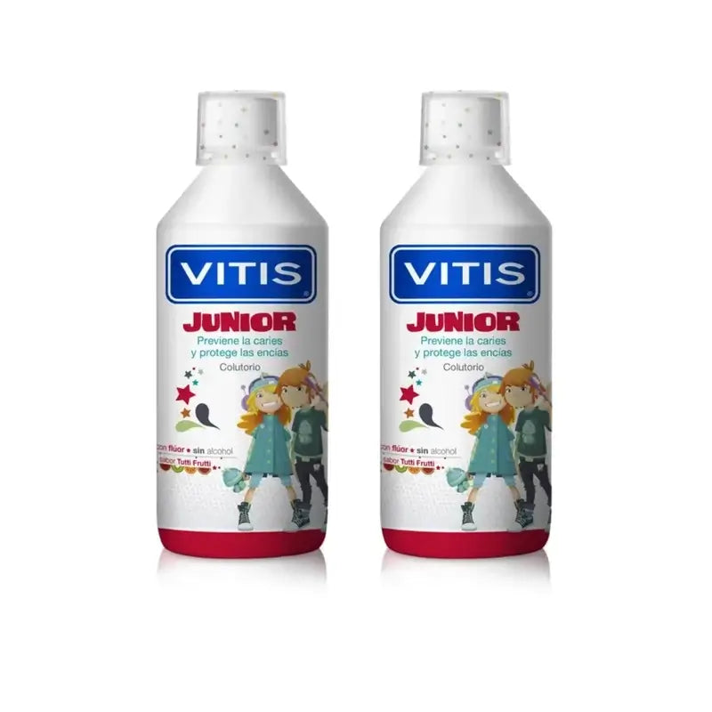 Collutorio Vitis Junior, 2X500 Ml, gusto Tutti Frutti