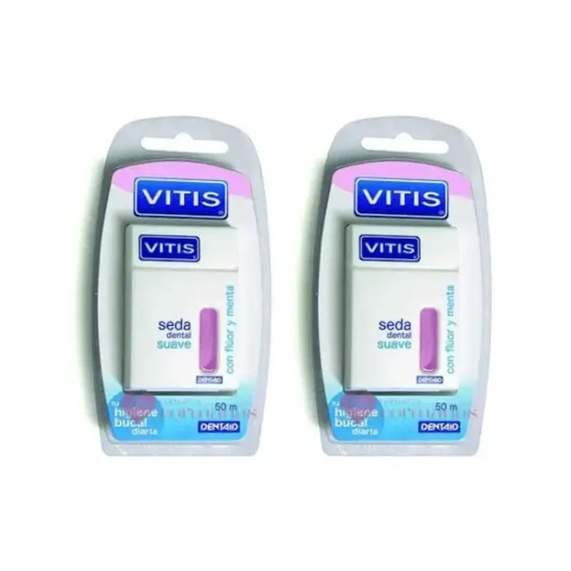 Vitis Dentifricio delicato al fluoro e alla menta, 2X50 M