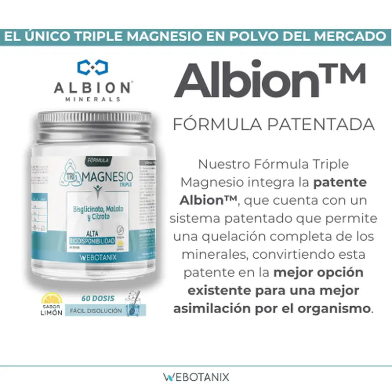 Webotanix Formula Tripla al Magnesio in polvere, 128 g