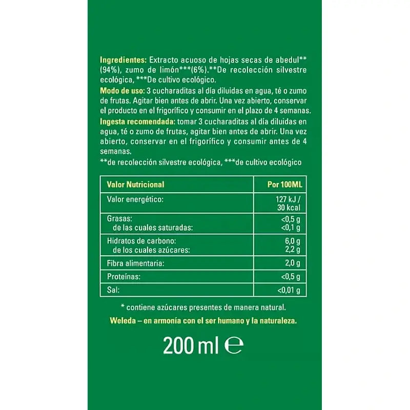 Succo di betulla Weleda, 200 ml