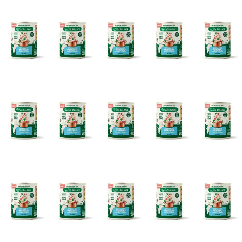 Wild Balance Stufato in scatola con tacchino e manzo per cani, 400 g, Confezione da 15