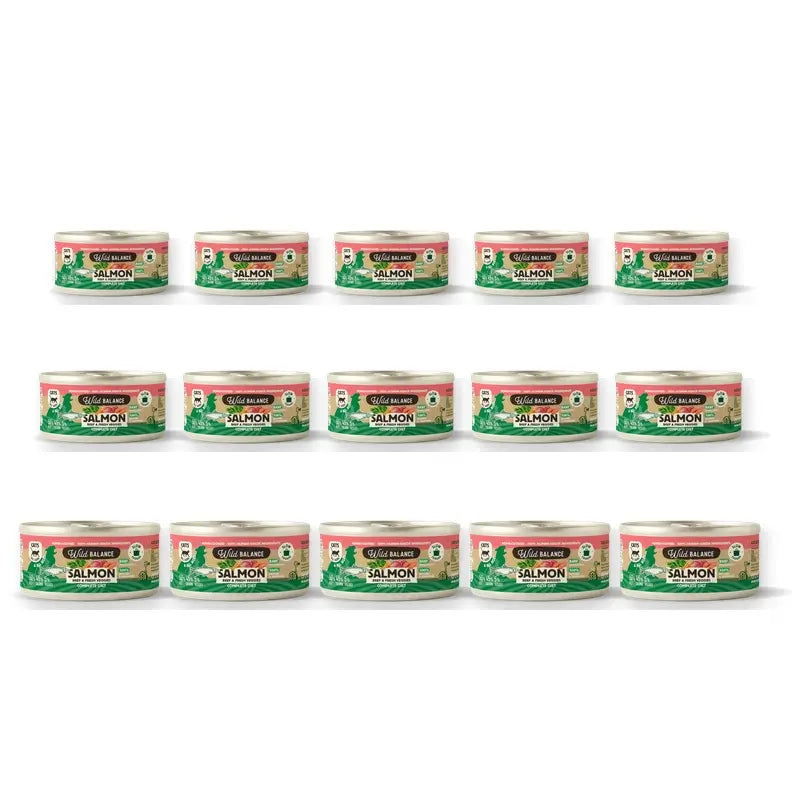 Wild Balance Salmone e Manzo in Scatola con Verdure per Gatti, 120 g, Confezione da 6