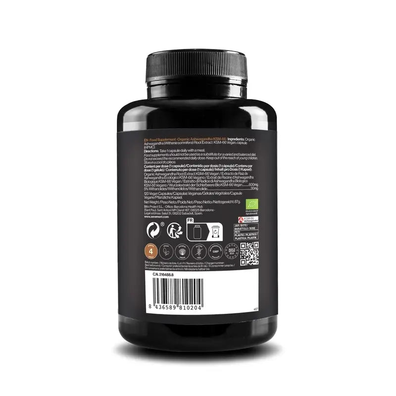 Zenement Ashwagandha Organica Ksm-66, 120 capsule vegane
