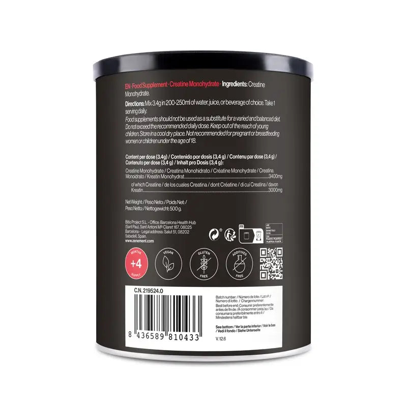 Zenement Creatina monoidrato, micronizzata, senza sapore, 500 g