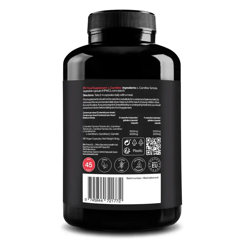 Zenement L-Carnitina, 180 capsule vegane