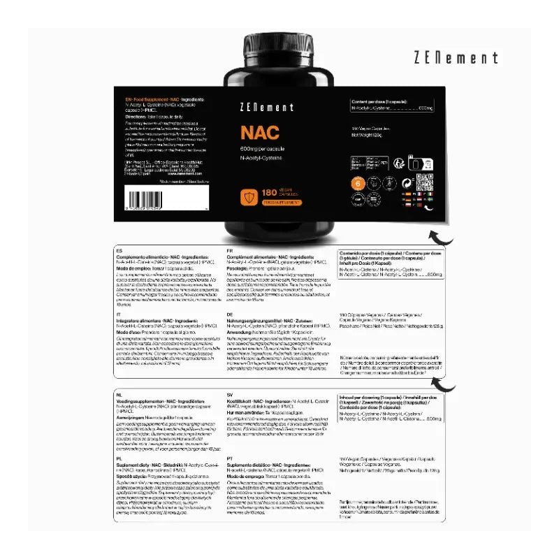 Zenement Nac 600 Mg, 180 capsule vegane