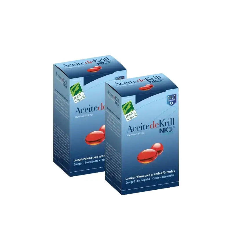 100%Natura Olio di krill NKO, 2 x 120 capsule