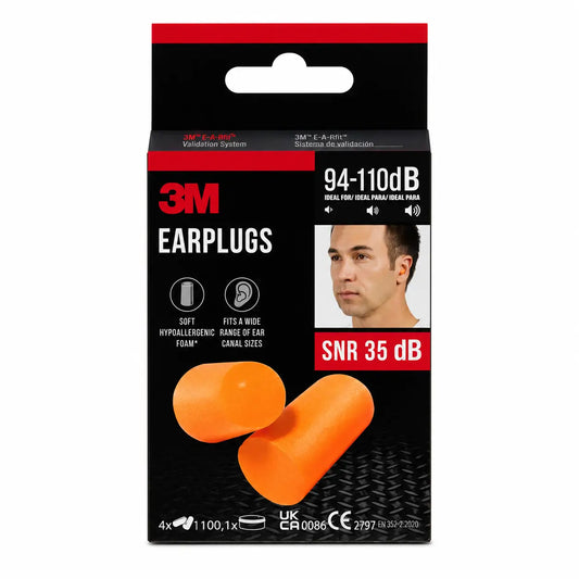 Inserti auricolari in schiuma antirumore 3M™, Snr 35 Db, 4 paia