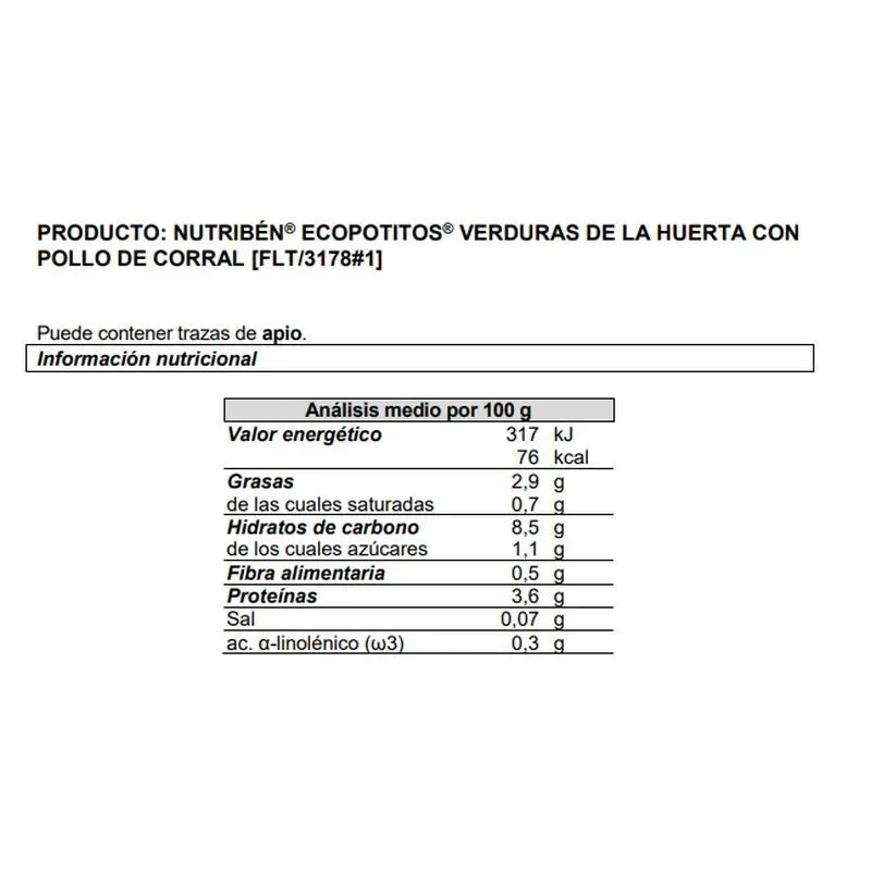 Nutriben Potito Eco Home Carne Verdura Pollo 6x120 Gr