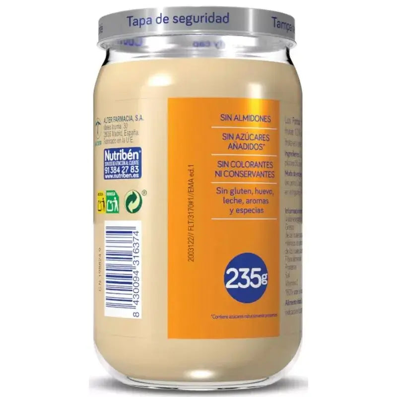 Nutriben Potito Mela, Arancia, Banana e Pera Williams, 6x235g