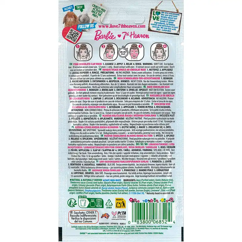 7 Heaven Barbie Maschera d'argilla al cioccolato rosa