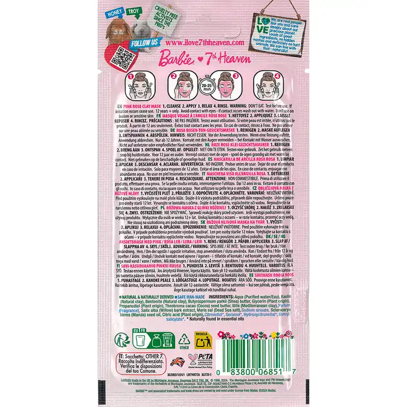 7 Heaven Barbie Maschera d'argilla rosa