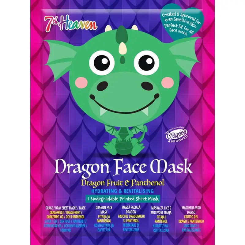 7 Heaven Animal Mask Dragon Cloth Mask, 1 pz.