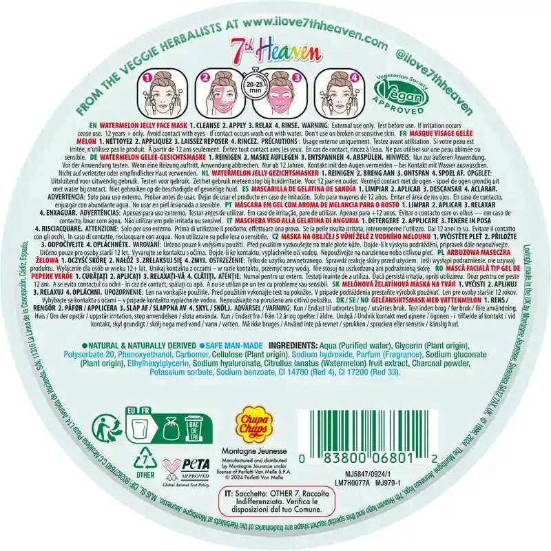 7 Heaven Jelly Chupa Chups Maschera di gelatina all'anguria