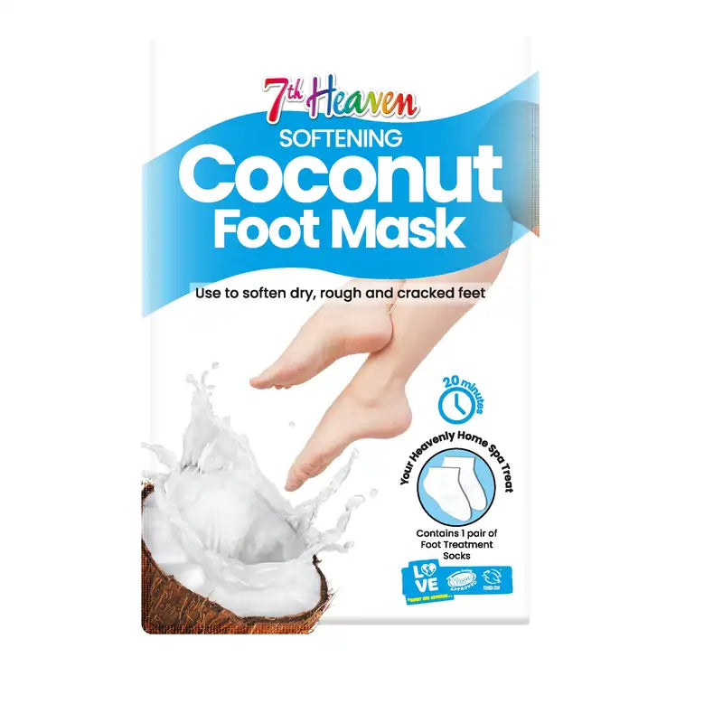 7 Heaven Maschera piedi ammorbidente al cocco , 2 unità