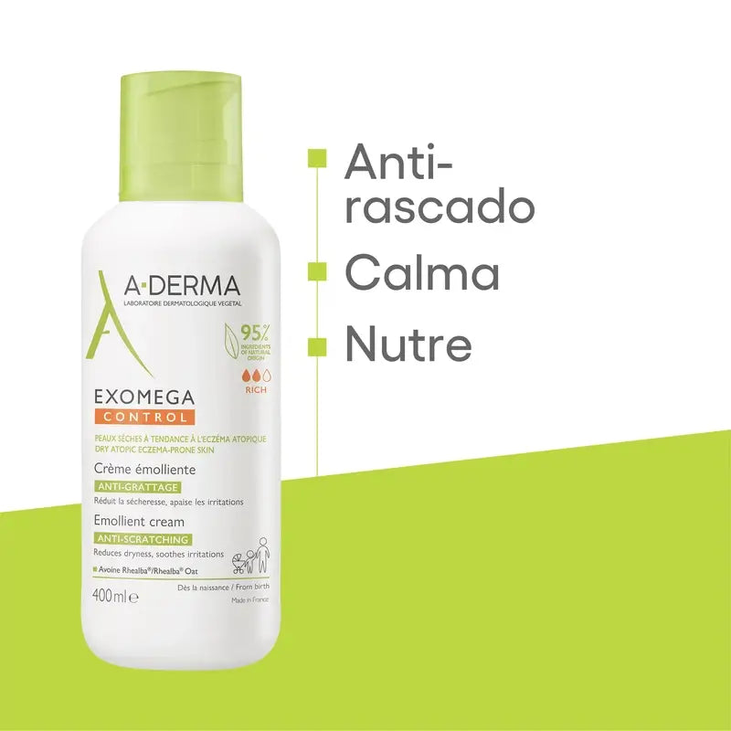 A-Derma Exomega Control Crema Emolliente, 400 ml