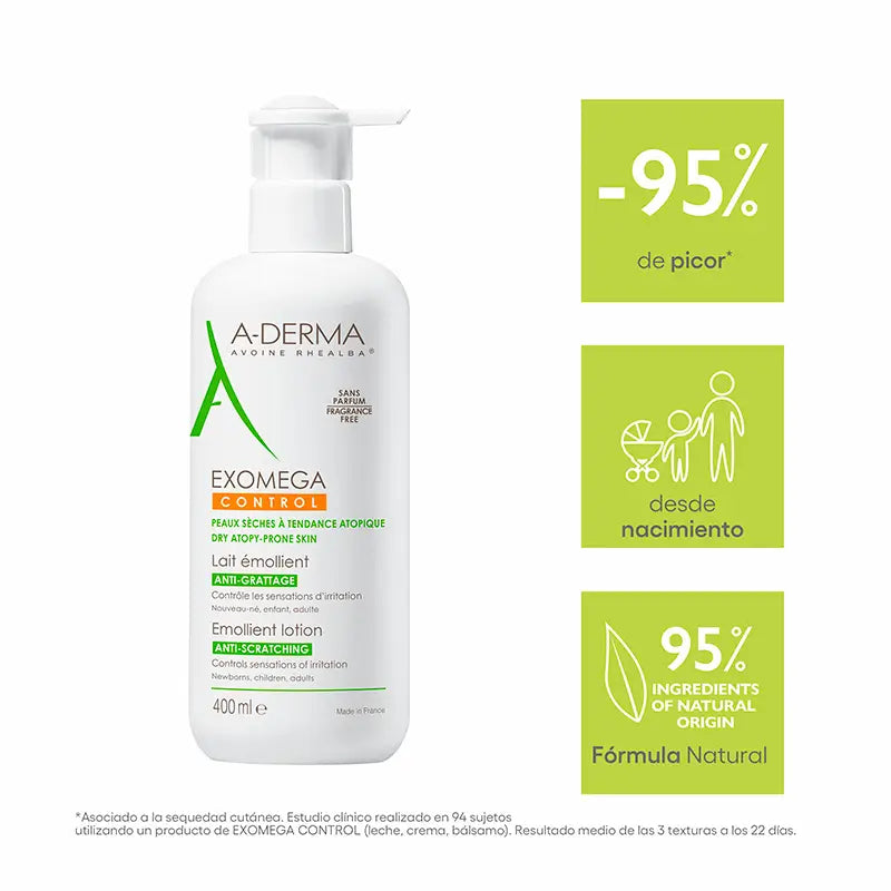 A-Derma Exomega Control Latte emolliente per il corpo 400 ml