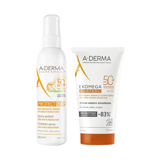 A-Derma Exomega Ctrl Crema Spf 50+ 150Ml Ad + Aderma Protect Spray Solare Bambini Spf50+ 200 Ml