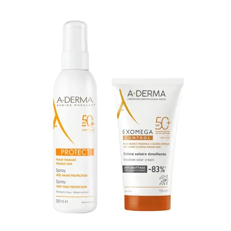 A-Derma Exomega Ctrl Crema Spf 50+ 150Ml Ad + Aderma Protect Spray Solare Spf50+ 200 Ml