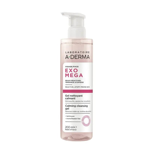 A-Derma Exomega Gel detergente lenitivo per il viso, 200 ml