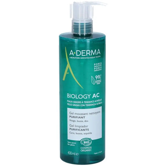 A-Derma Biology Ac Gel detergente schiumogeno purificante, 400 ml