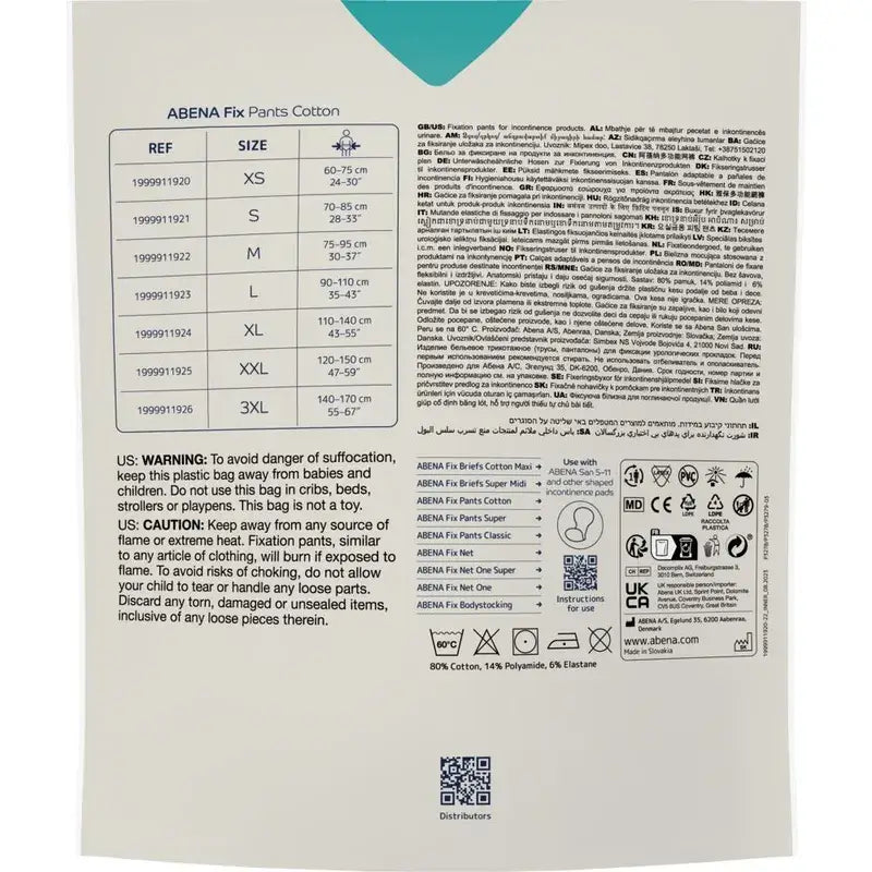 Abena Fix Mutandine di fissaggio in cotone, taglia XL, 10 pezzi