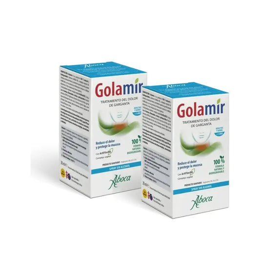 Aboca Golamir 2Act Spray per la gola senza alcool, 30 ml, confezione da 2