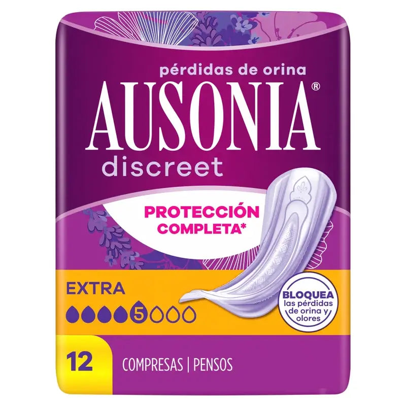 Ausonia Discreet Extra assorbenti per perdite di urina, 12 unità