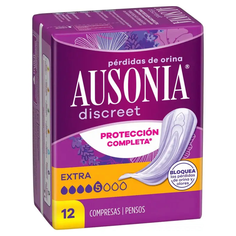 Ausonia Discreet Extra assorbenti per perdite di urina, 12 unità