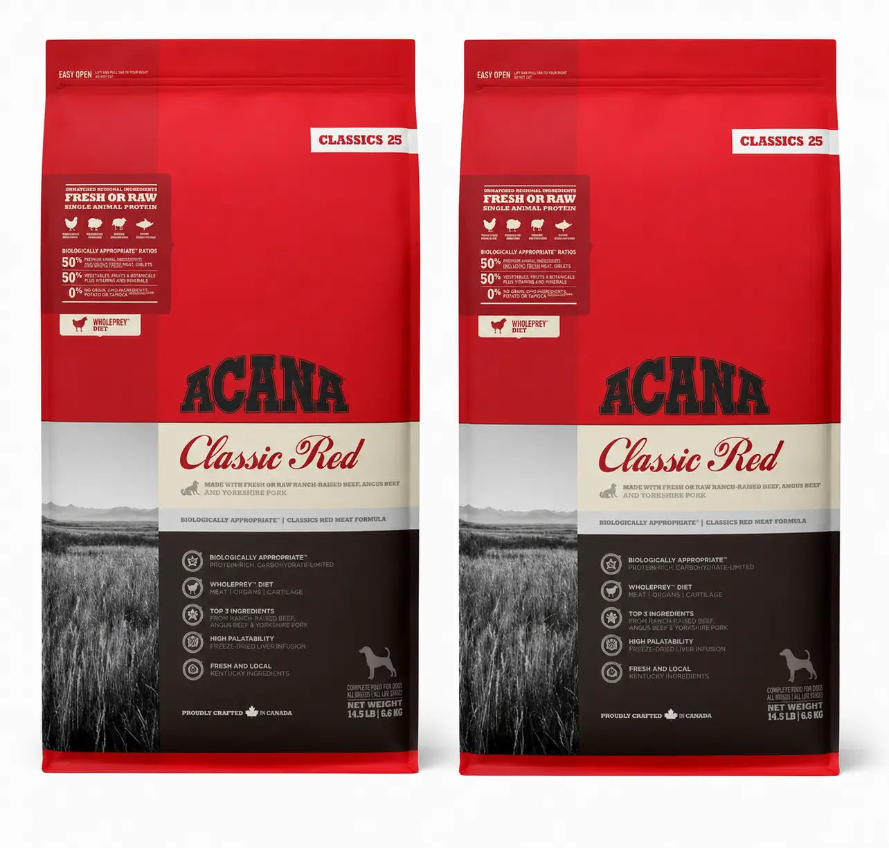 Acana Canine Adult Classics Red 14,5 Kg di cibo per cani , confezione da 2
