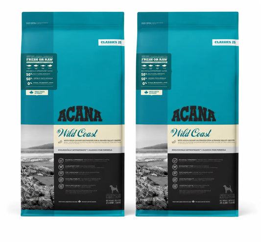 Acana Canine Adult Classics Wild Coast 14,5 Kg cibo per cani , confezione da 2
