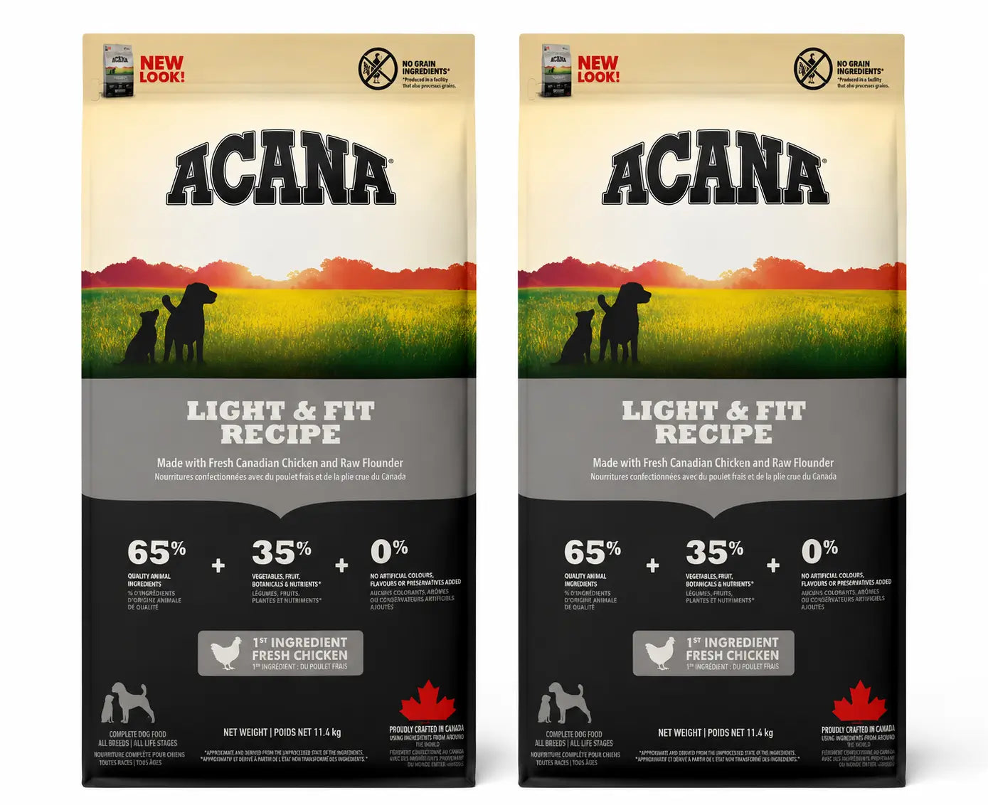 Acana Canine Adult Light 11,4 Kg Cibo per cani , confezione da 2