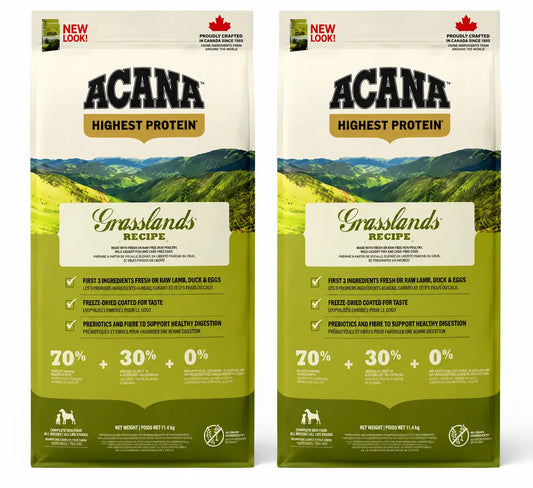 Acana Canine Adult Regionals Grasslands Prairie 11,4 Kg cibo per cani , confezione 2