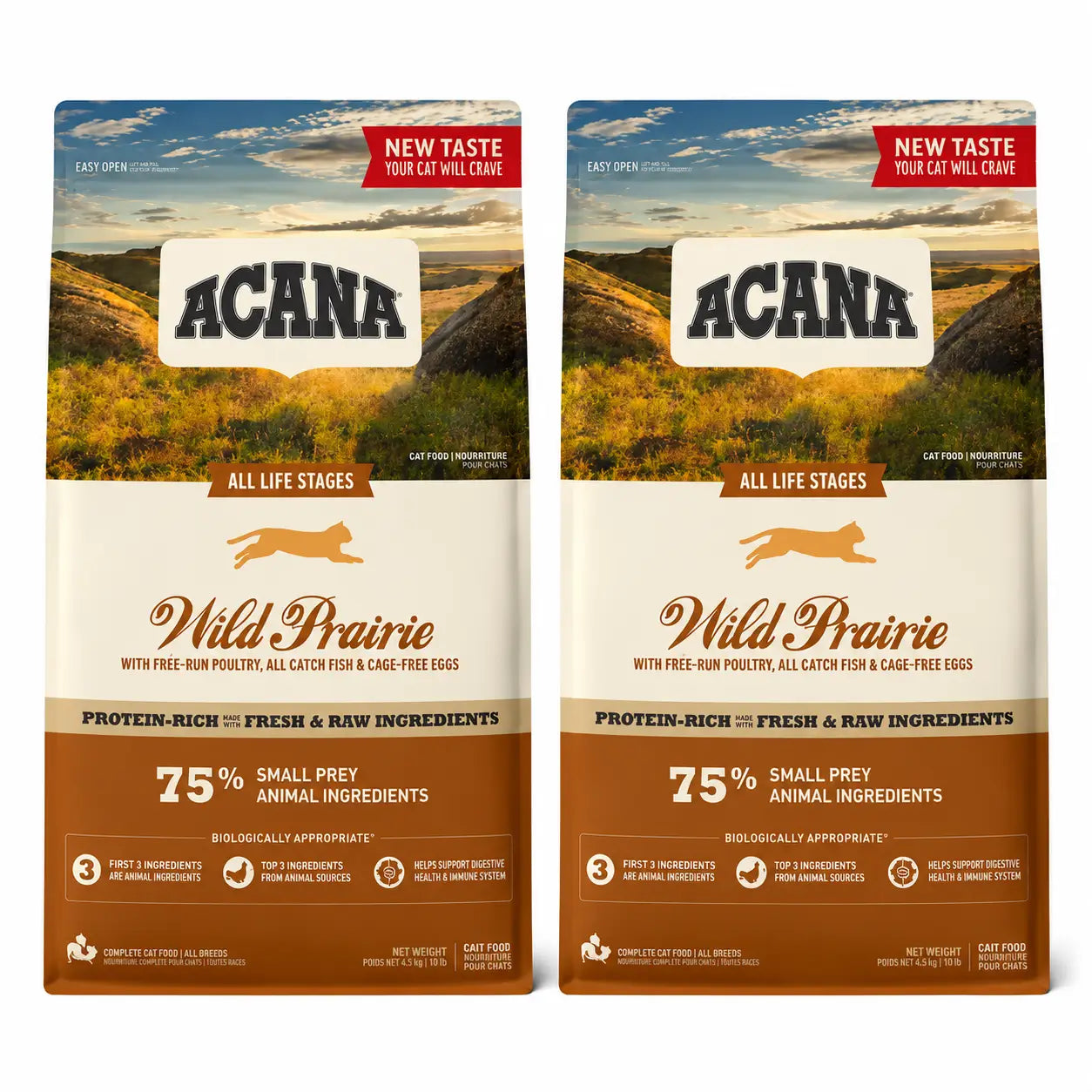 Acana Feline Adult Wild Prairie 4,5 Kg cibo per gatti , confezione da 2