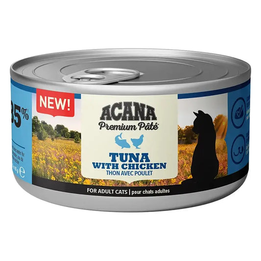 Acana Feline Premium Pate Tuna & Chicken 24X85Grs cibo umido per gatti